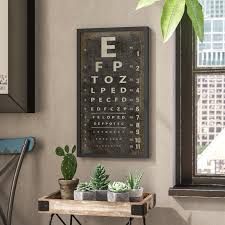 Eye Chart Framed Textual Art In 2019 Eye Chart Farmhouse