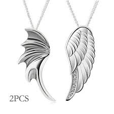 Maybe you would like to learn more about one of these? Vintage Matching Couples Silver Angel S Wing Necklaces For Men And Women Egifts2u Com Men Necklace Wing Necklace Cheap Wedding Rings Sets