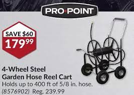 4 Wheel Steel Garden Hose Reel Cart