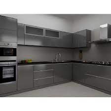 l shape stainless steel modular kitchen
