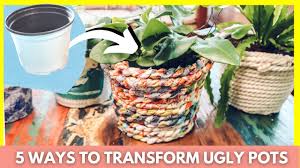 beautify your ugly plastic pots