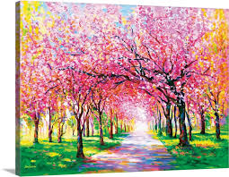 Cherry Blossom Trees Wall Art Canvas