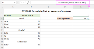 calculate average in excel formula