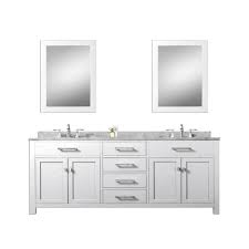 Pure White 72 Inch Double Sink Bathroom