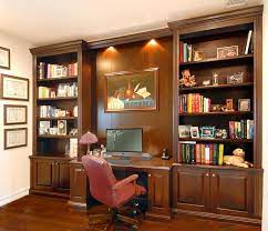 Home Office Design Built In Bookcase Home