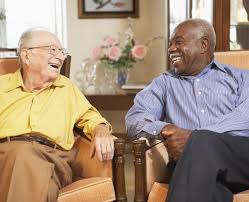 Seniors having a good laugh together