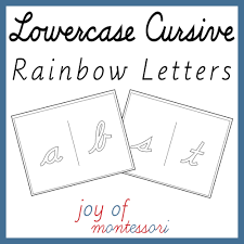 cursive lowercase rainbow letter