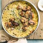orzo  risotto  with mushrooms