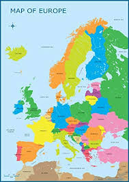 Map Of Europe Learn Childrens Wall Chart Educational A3