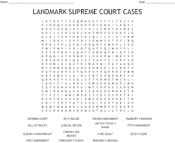 Give students this worksheet where they can learn about. Landmark Supreme Court Cases Word Search Wordmint