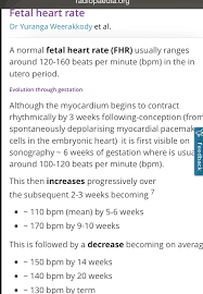 first trimester fetal heart rate chart