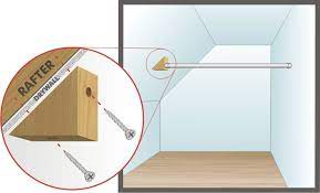 installing closet rod on an angles wall