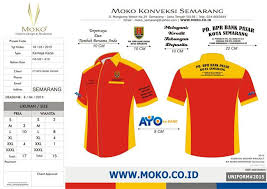 Baju olah raga berkerah merah kombinasi kuning : Pakaian Seragam Bpr Bank Pasar Kota Semarang Desain Pakaian Kombinasi Warna Desain