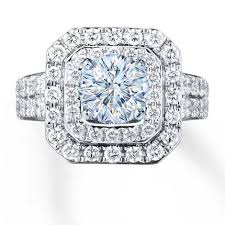 Diamond Ring Setting 1 1 2 Carat Tw Round Cut 14k White Gold