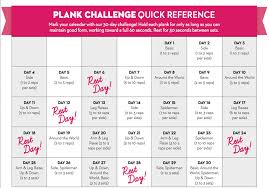 30 Day Plank Challenge Printable Chart Www