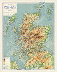 scotland physical political maps