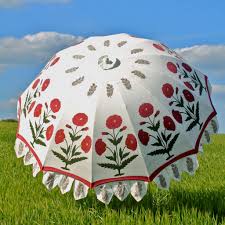 indian summer garden parasol red poppy