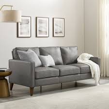 jianna faux leather sofa grey