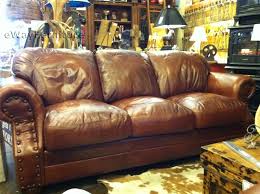 two toned top grain leather cowboy sofa