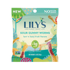 lily s sour gummy worms 1 8 oz bag