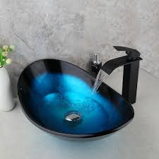 hand painted color washbasin tempered glass