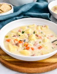 slow cooker ham and potato soup herbs