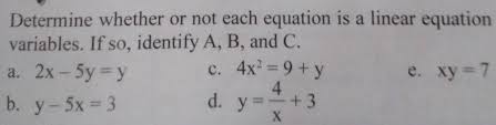 each equation is a linear equation