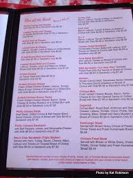 menu of red rooster bistro in fort