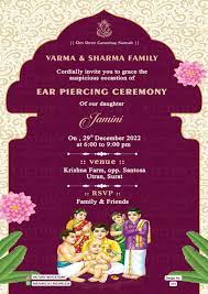 ear piercing ceremony invitation