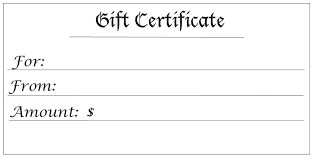 Generic Gift Certificate Template Blank Contribution Award Template
