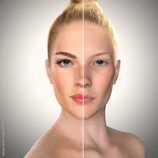 3d beauty comparison face before and