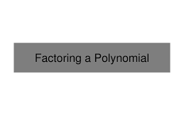 Ppt Factoring A Polynomial Powerpoint