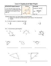 Solving triangles w/ sine, cosine, & tangent. Unit 8 Right Triangles And Trigonometry Homework 2 Special Right Triangles Answer Key