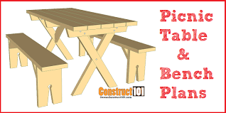 Picnic Table Plans Detached Benches