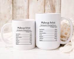 makeup artist nutrition facts mug
