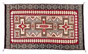 fine pictorial navajo rug old west
