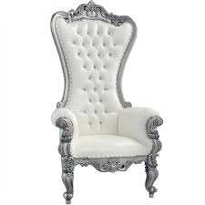 Silver And White Throne Chair Ladyb