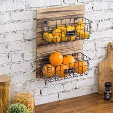 Metal Wire Wall Mounted Basket Rack