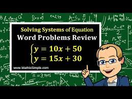 Solving Systems Of Equation Word