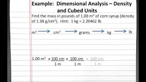 Chemistry 101 Dimensional Analysis Density And Cubed Units