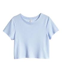 H M Offers Fashion And Quality At The Best Price Blue Shirt Outfits T Shirt Crop Top Blue Crop Tops