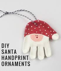 salt dough handprint santa ornaments