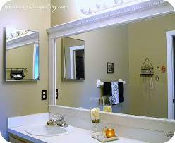 bathroom mirror framed with crown