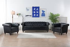 3 pcs sectional sofa set pu leather