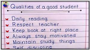 qualities of a good student write an