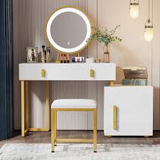 vanity desk with 3 color touch screen