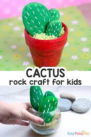 Diy Rock Cactus Craft Painting Stones