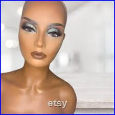 custom glam mannequin head makeup