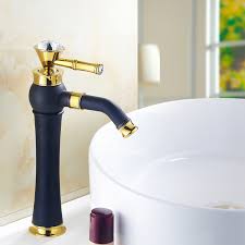 A wide variety of copper bathroom faucets options are available to you, such as style, valve core material, and number of handles. Gold Copper Bathroom Faucet Matte Black Tall Vessel Sink Faucet Kitchen Polished Brass Crystal 360 Rotatable