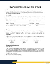 mobile home bill of template